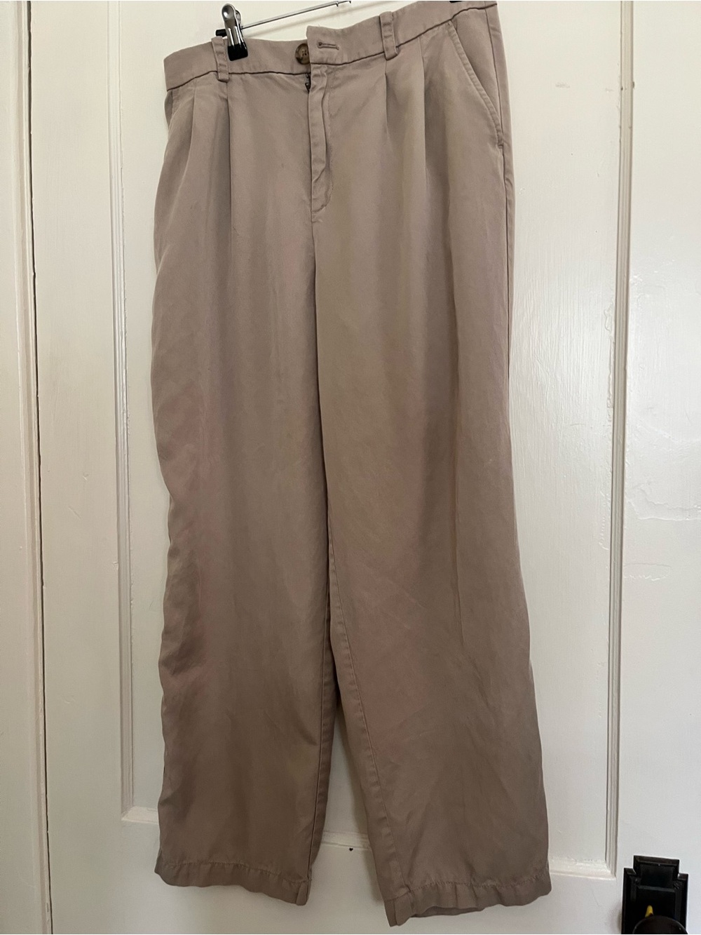 LOFT Khaki-Tan Pleated Chino Pants